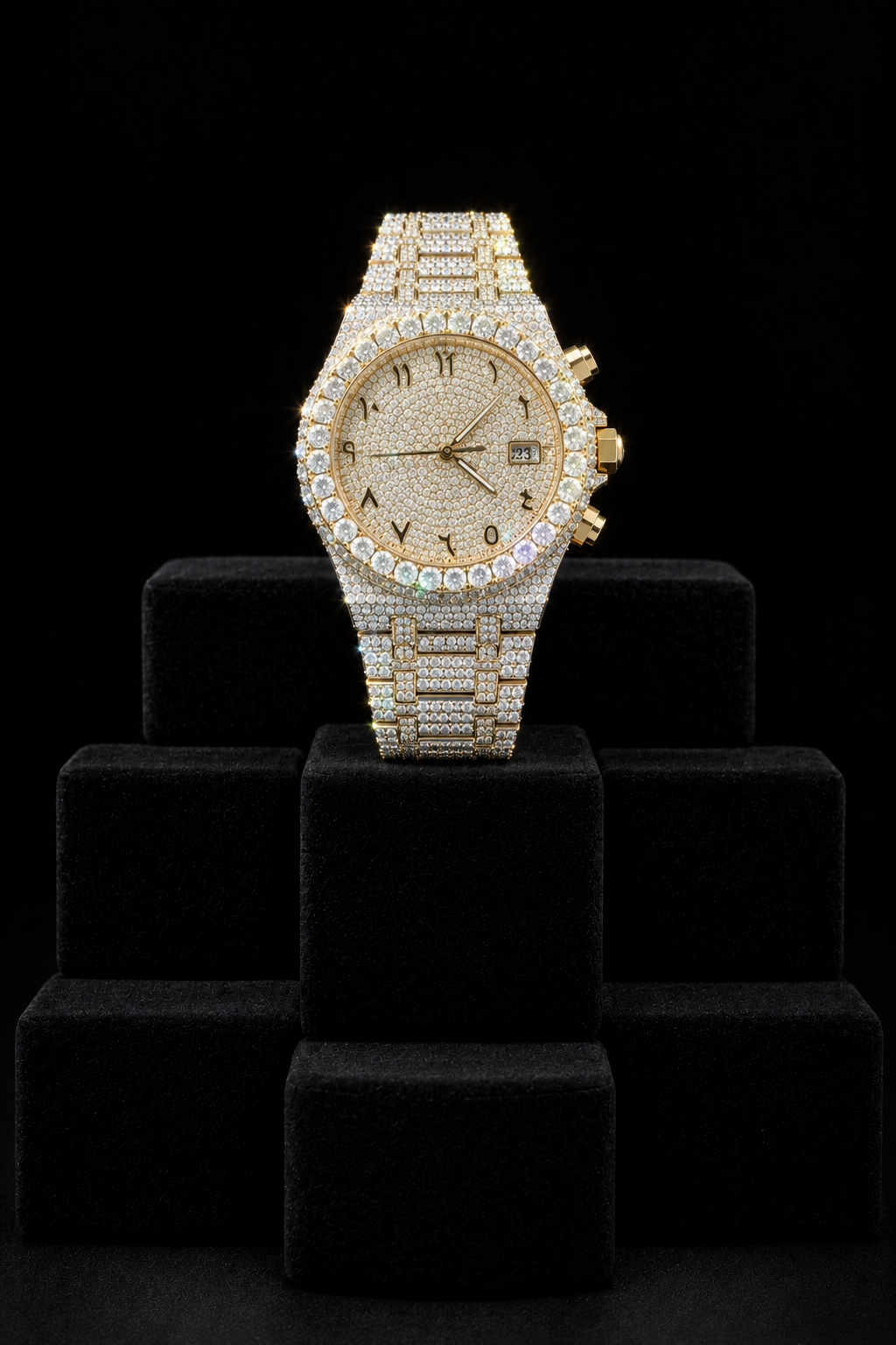 Gold Chronograph with Diamond Bezel